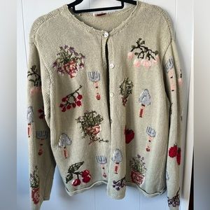 rare talbots garden vintage cardigan